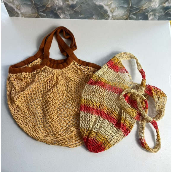 Set of 2 Stretchy Market Bags Eco Friendly Reusable Veggies Fruit Bag - Picture 1 of 15